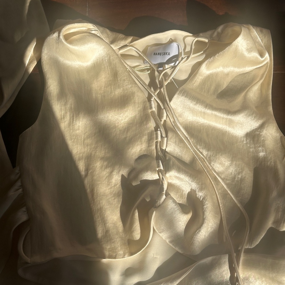 Nanushka Cream Satin Top
